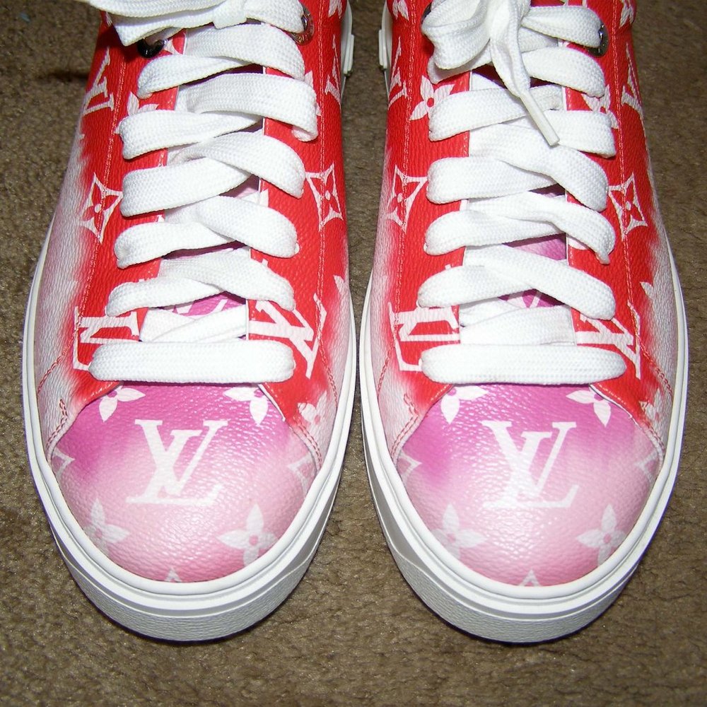 🔥 size 8.5/39 Authentic Louis Vuitton Time Out sneaker Red and Pink - Picture 16 of 16